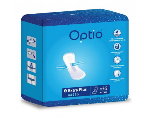 Прокладки Optio Extra Plus однораз x36 Мегасофт (Оптио Экстра Плюс)